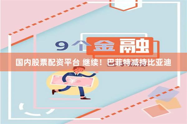 国内股票配资平台 继续！巴菲特减持比亚迪